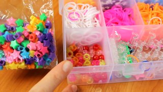 Браслет из резинок с бусинами Rainbow Loom. Как плести простые браслеты из резинок