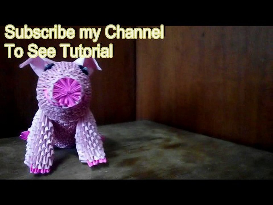 origami 3d piglet