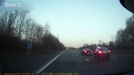 Kendine yol vermeyen sürücüye kaza yaptırdı