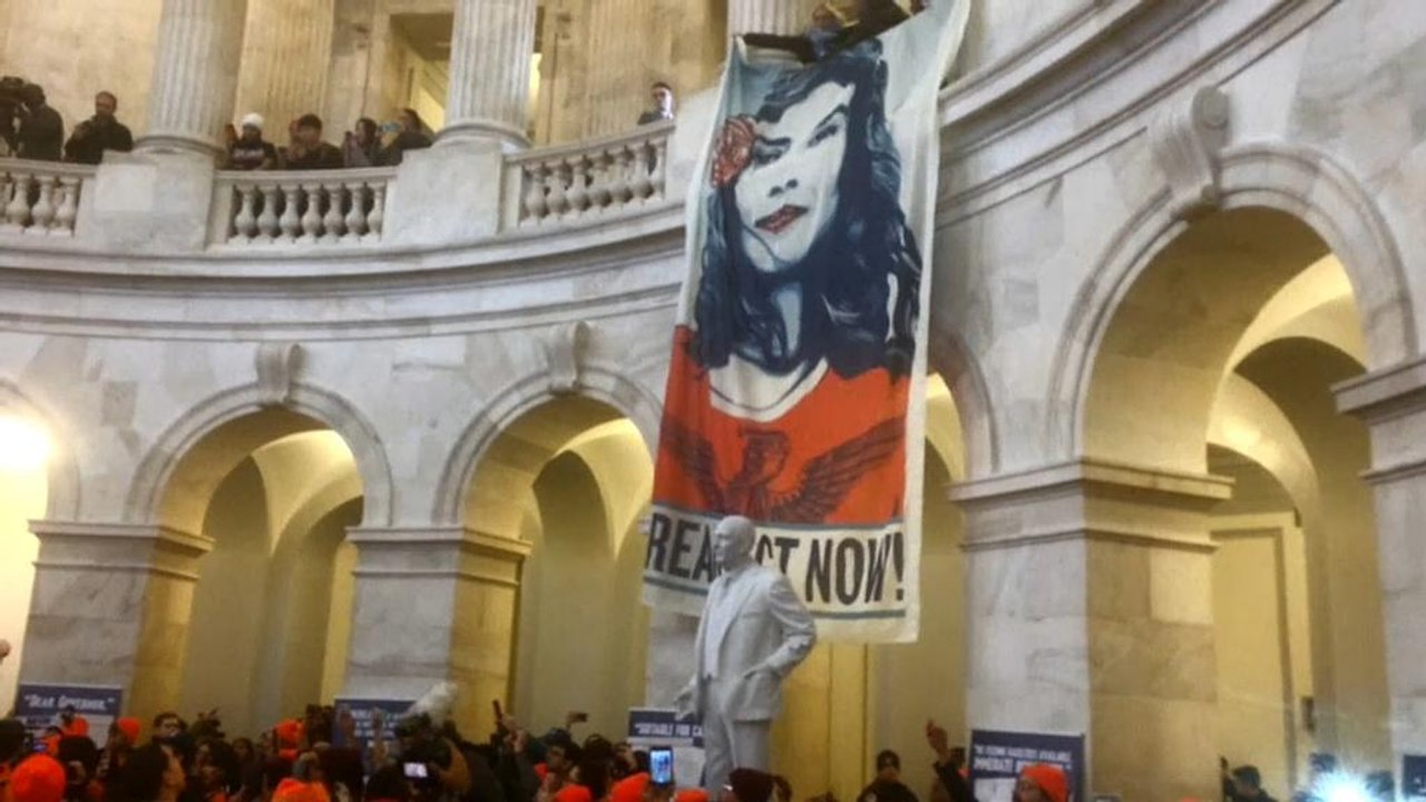 Senate passes US budget but Nancy Pelosi, in record House speech, warns of resistance ahead