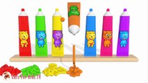 Learn Colors with Toothpastes for Children Toddlers - Learning Video For Kids