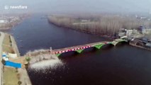 Bridge in China destroyed in controlled explosion