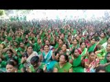 strike of Aanganbadi workers in gorakhpur