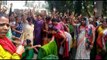 anganwadi workers did protest after burning uniform