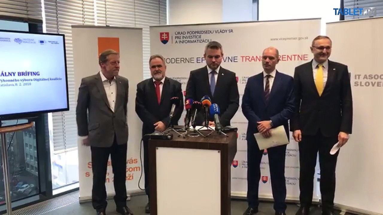 ZÁZNAM: Brífing podpredsedu vlády SR a predsedu predstavenstva Digitálnej koalície SR P. Pellegriniho
