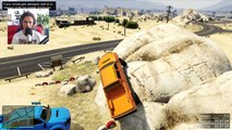 GTA 5 Funny Moments - Amazing Rocket Race - (GTA V Online Games Stunts)