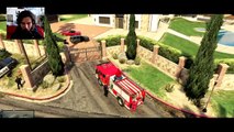 GTA 5 GLITCHES - FLYING FIRETRUCK AND DRIVING ON WALLS