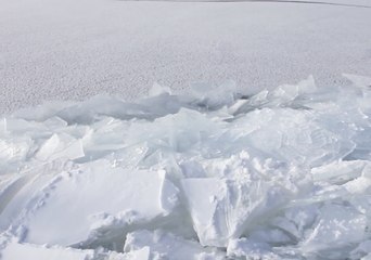 Ice Stacking at Lake Superior in Duluth, Minnesota