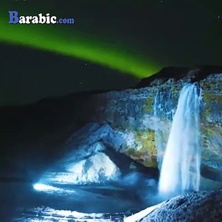 مساء الخير من شلال سيلجالاندزفوس في آيسلندا