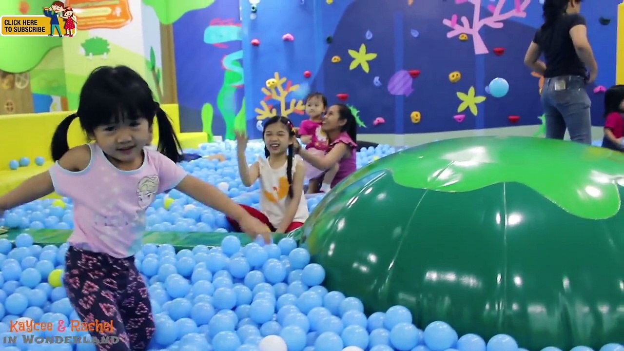 INDOOR PLAYGROUND for the whole family! Kaycee cooking burger, Rachel a firefighter