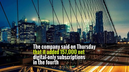 New York Times Co. Subscription Revenue Surpassed $1 Billion in 2017