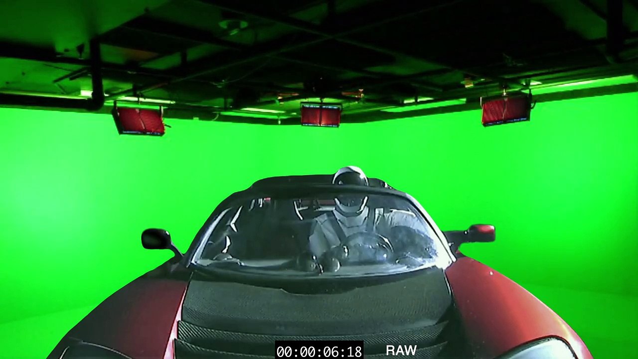 TESLA in Space Greenscreen Hoax - Starman v17