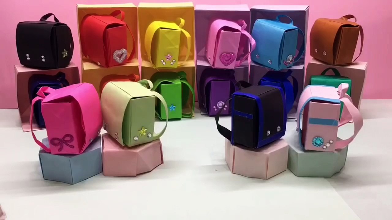 折り紙ランドセル カラフルなランドセル ごっこ遊びをしよう Video Dailymotion