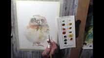 How to paint a watercolor owl. Watercolour demonstration by CanotStop Painting