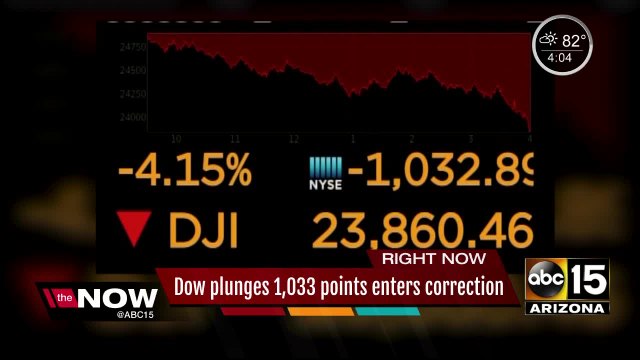 Stock plunges Thursday prompting a ‘correction’