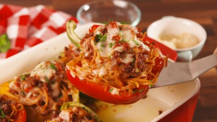 Spaghetti Stuffed Peppers Are The Ultimate Weeknight Dinner