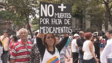 Venezolanos con enfermedades graves protestan la falta de asistencia médica
