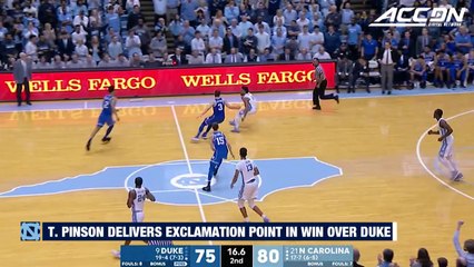 Theo Pinson Dunk Puts Exclamation Point On UNC Win vs. Duke