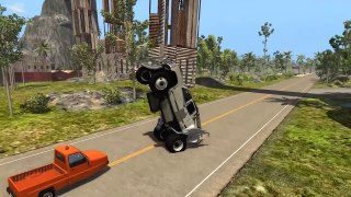 Beamng drive - Overpass car Crashes