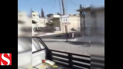 Raco�da çarşıya saldıran PKK/YPG�li teröristler Mehmetçiği görünce arkalarına bakmadan kaçtı