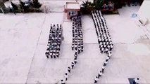 Öğrencilerin Afrin'deki Mehmetçikler İçin Yaptığı Ay Yıldızlı Koreografi Havadan Görüntülendi