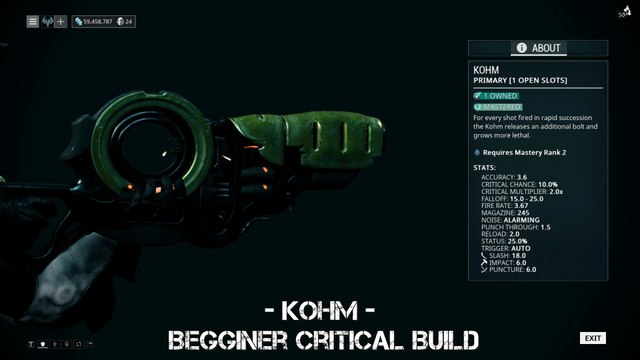 Warframe Kohm - Begginer Critical Build