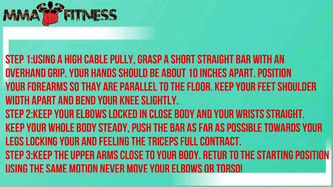 Triceps workout 4 x 15 reps ( cable push down )
