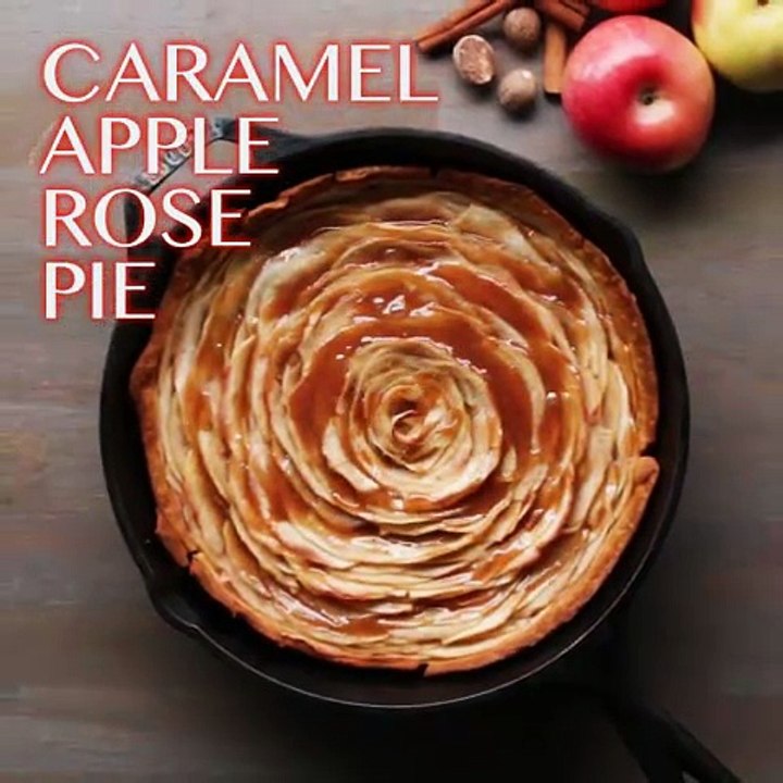 Caramel Rose Apple Pie