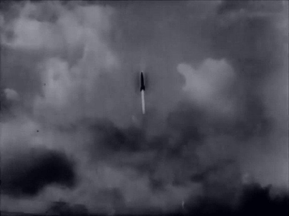 News Reel item V-2 Rocket Motor Test plant, Oertelsbruch quarry, Germany (1945)