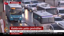 Kaldırımı yola çevirdiler