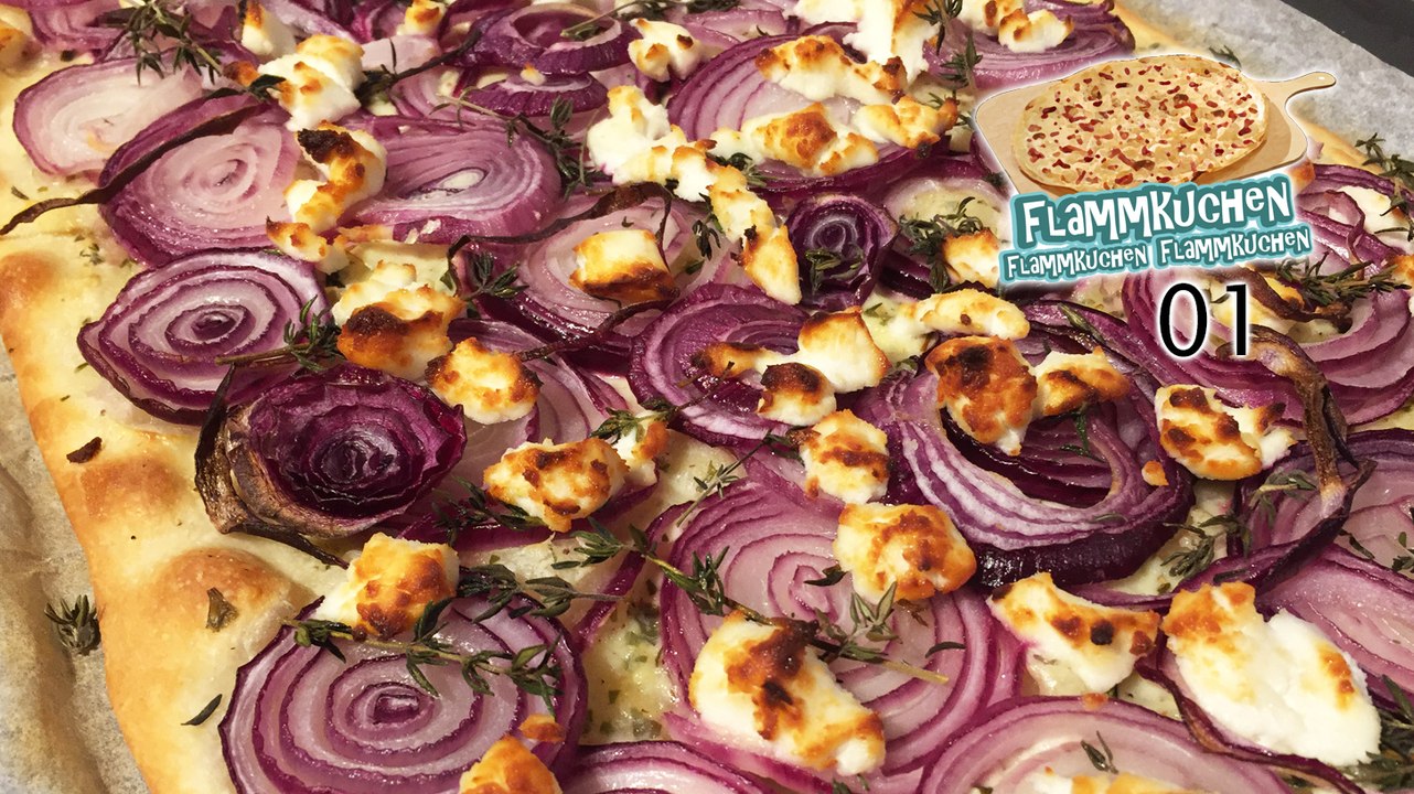 Zwiebel-Flammkuchen mit Ziegenkäse - Flammkuchen Flammkuchen Flammkuchen 01