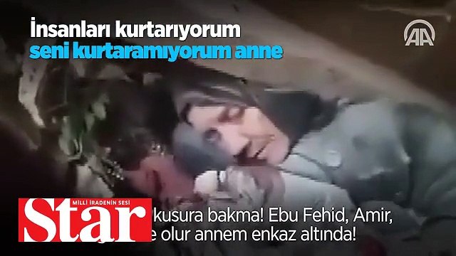 Rejim bombardımanında enkaz altında kalan annesini bulan Sivil Savunma görevlisinin yakarışı yürek burktu