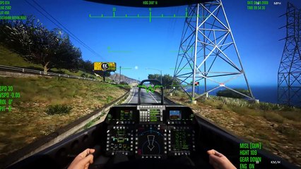 【GTA5】マッハ1で地上スレスレを飛んでみた(時速1470キロの戦闘機)