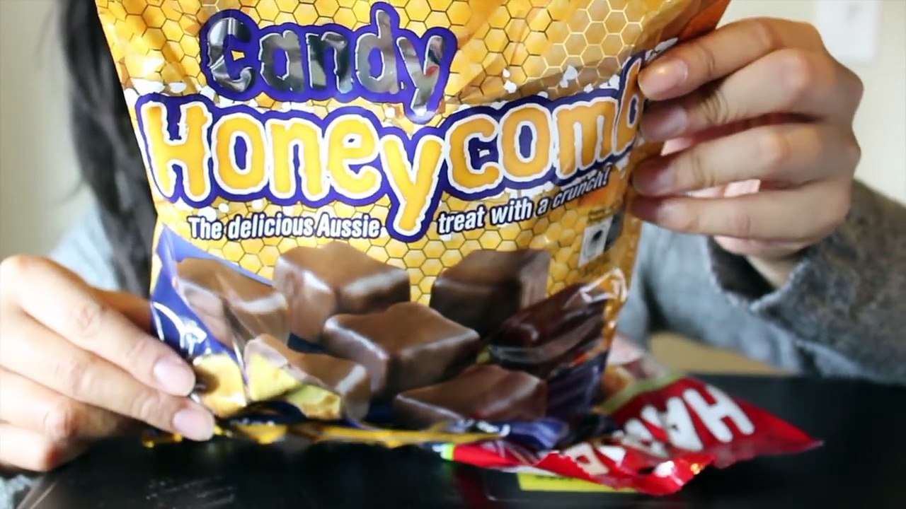 ASMR Eating: Haribo Candy-Rado and Honeycomb Chocolate (No Talking)