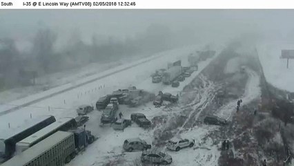 Neige et brouillard sur l'autoroute et c'est le drame