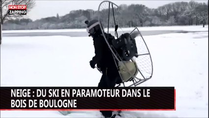 Il fait du ski en paramoteur au bois de Boulogne et dépasse les 70kmh