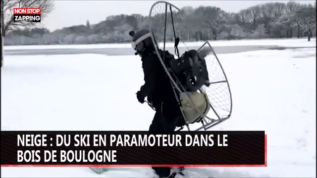 Il fait du ski en paramoteur au bois de Boulogne et dépasse les 70kmh
