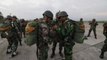 Indonesian paratroopers train in Aceh
