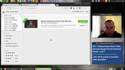 2017 - Nimbus Screen Shot & Video Recorder Google Chrome Extension Review - July 9