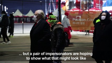 Trump and Kim Jong Un impersonators show up in Pyeongchang