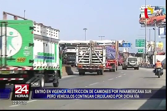 Entró en vigencia restricción de camiones por Panamericana Sur pero vehículos no acatan