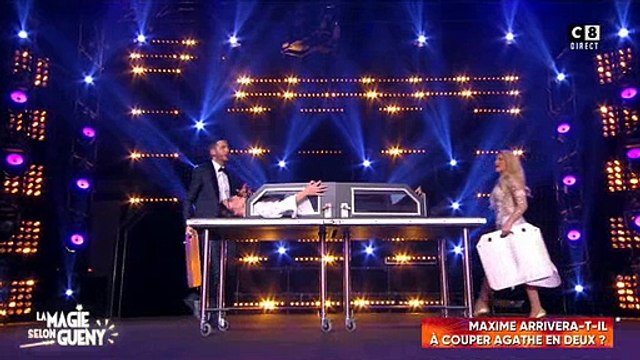 Dans un tour de magie, Maxime Guény découpe Agathe Auproux en deux ! Regardez