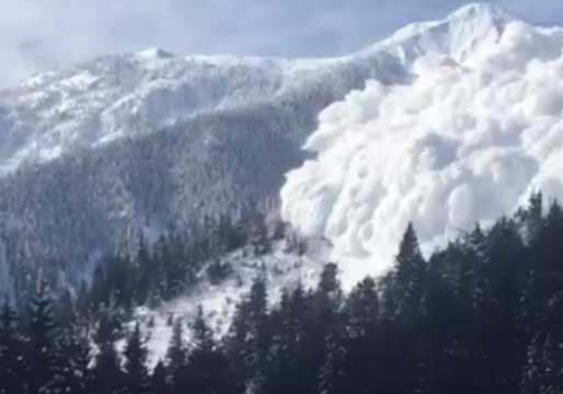 Huge Avalanche Triggered by British Columbia Transportation Workers