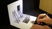How to Draw Ladders -  Drawing 3D Ladders - Optical Illusion on Paper - VamosART