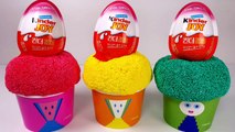 Play Foam Kinder Surprise Ice Cream Cups Barbie Doll Toys Learn Colors Baby Nursery Rhymes For KIds