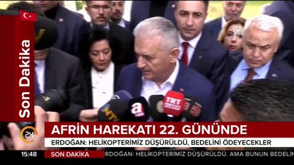 Erdoğan: Az önce bir helikopterimiz düşürüldü