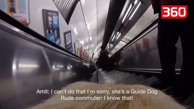 Blind man puts a GoPro camera at his dog to film everything during his day