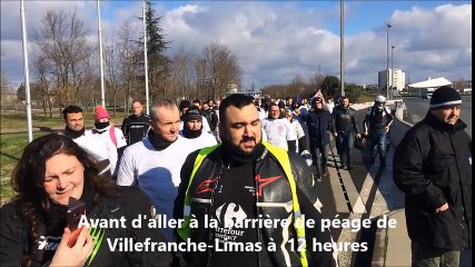 Le collectif Colère 71 mobilise 300 personnes au péage de Limas sur l'A6