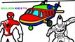 Colors Helicopter w/ Spiderman and Batman Coloring Pages For Kids Coloring Book