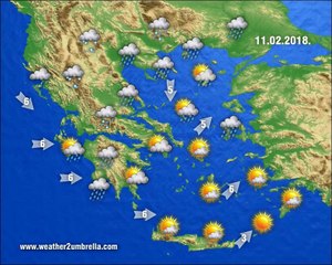 Η πρόγνωση του καιρού για την Κυριακή 11-2-2018